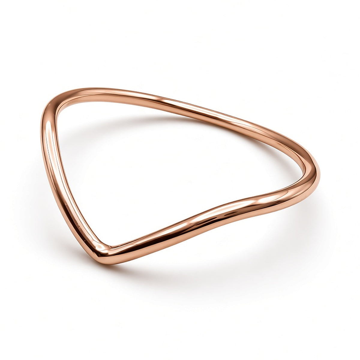 9ct rose gold wishbone ring, handmade
