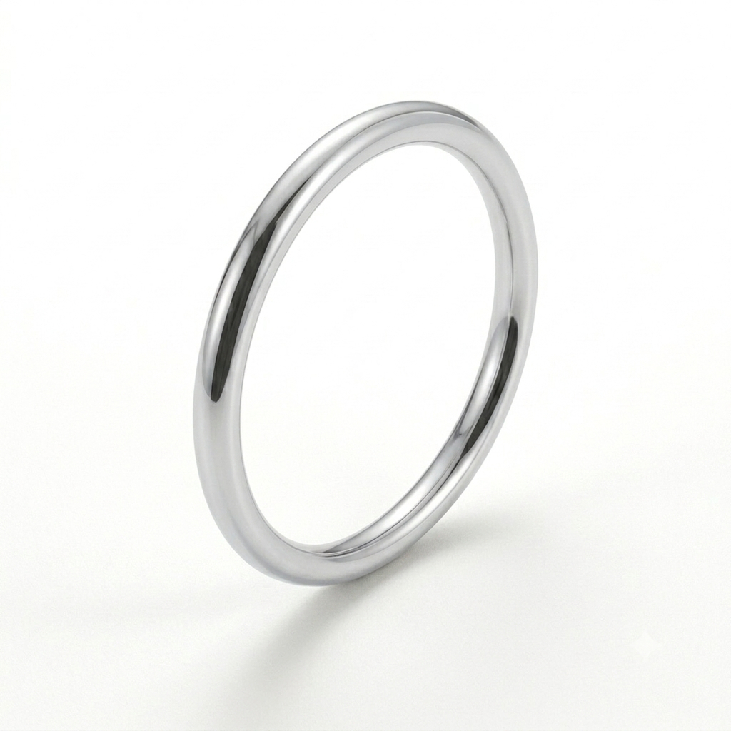 925 Sterling Silver Stacking Ring | Solid | Recycled | 2mm Diameter | Handmade in the UK