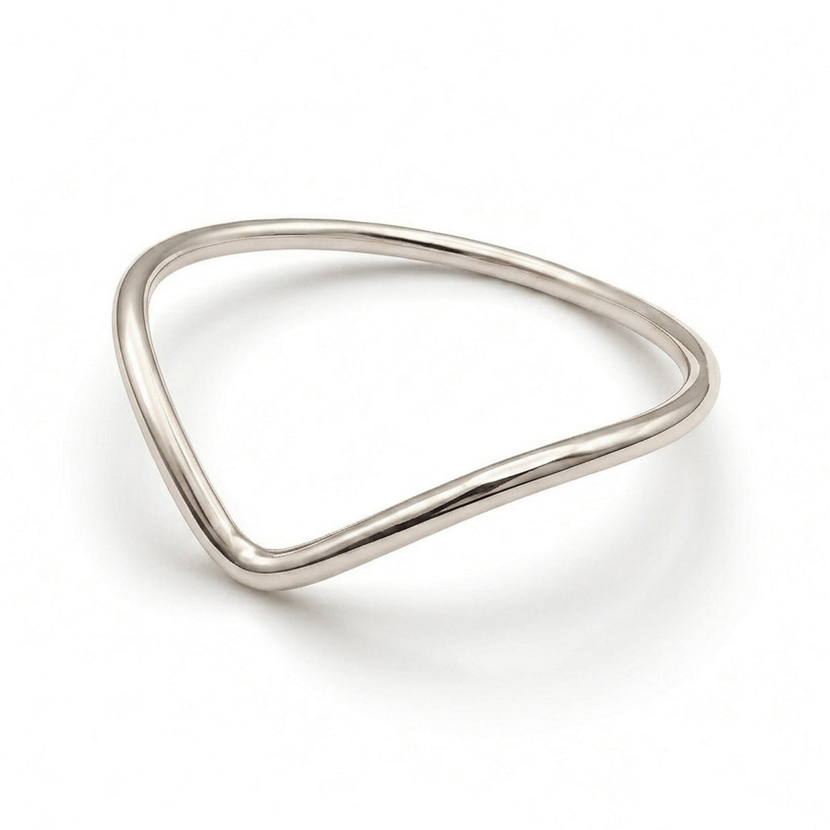 9ct white gold wishbone ring, handmade