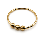9ct yellow gold bead fidget ring, solid gold beads