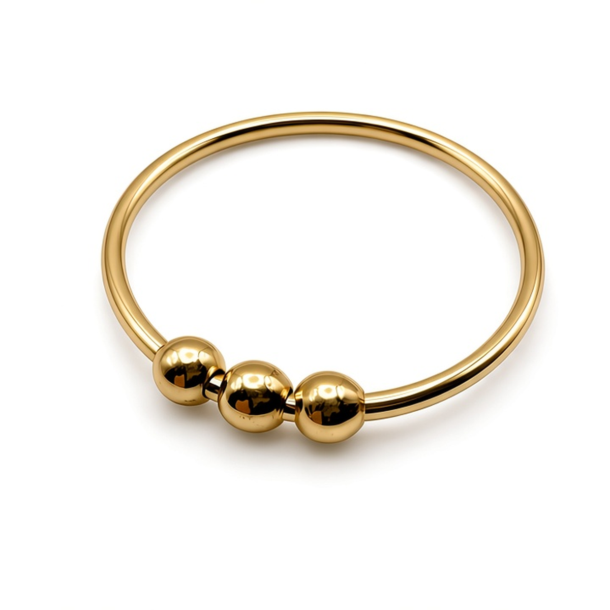 9ct yellow gold bead fidget ring, solid gold beads