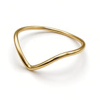 9ct yellow gold wishbone ring, handmade