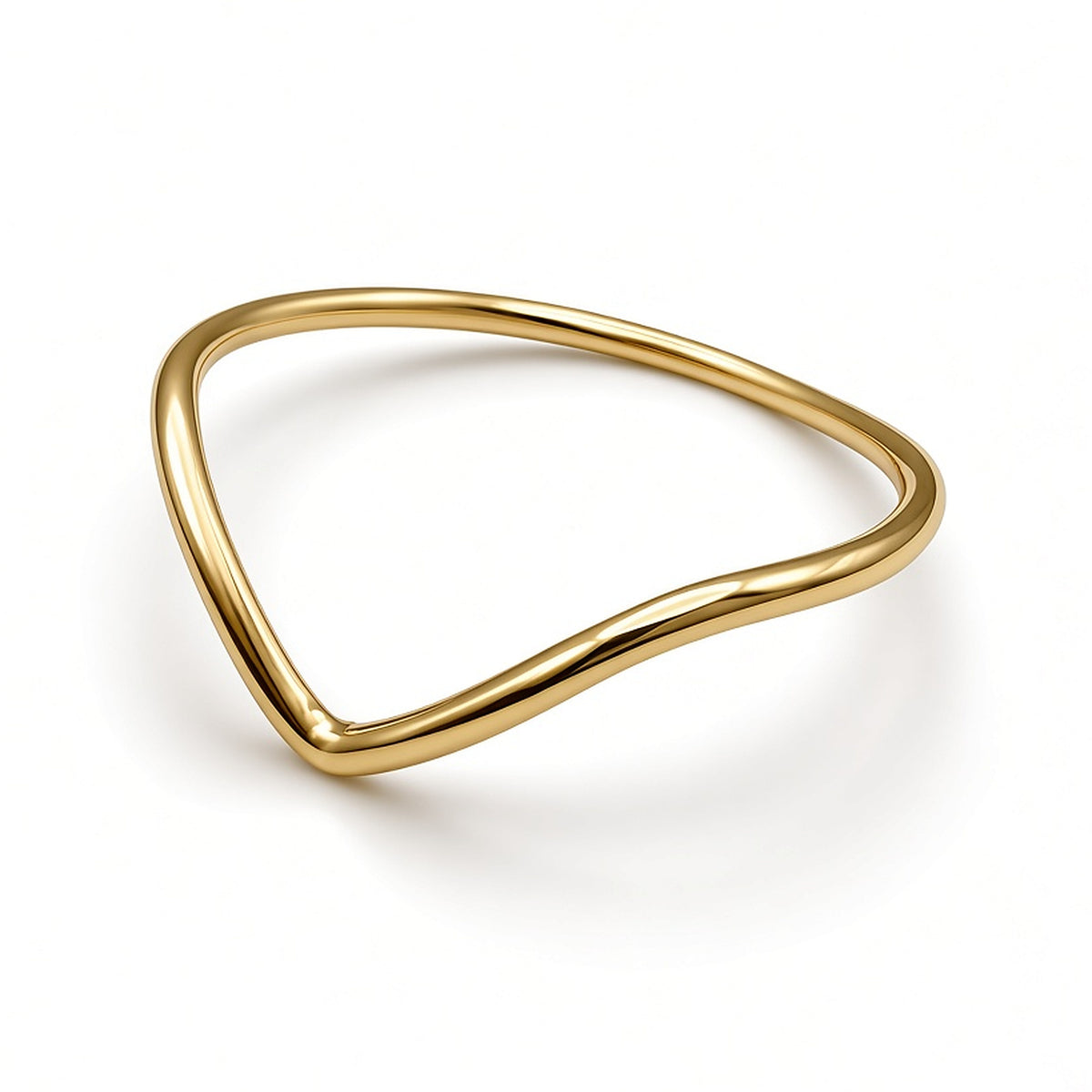 9ct yellow gold wishbone ring, handmade