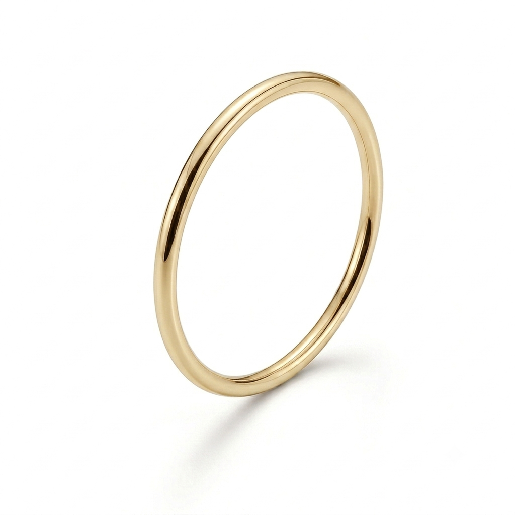 9ct Yellow Gold Stacking Ring | Solid Gold | Recycled | 1.5mm Diameter | Hallmarked | Handmade in the UK