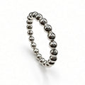 925 sterling silver beaded stacking ring, 3mm wire, angled view