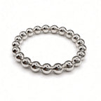 925 sterling silver beaded stacking ring, 3mm wire, top view