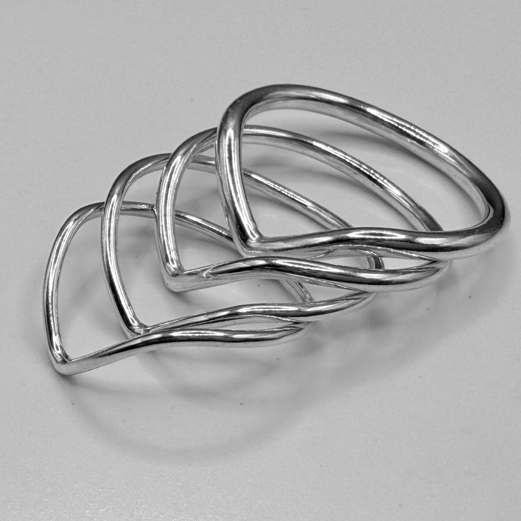 Silver Wishbone Stacking Ring | Handmade in the UK
