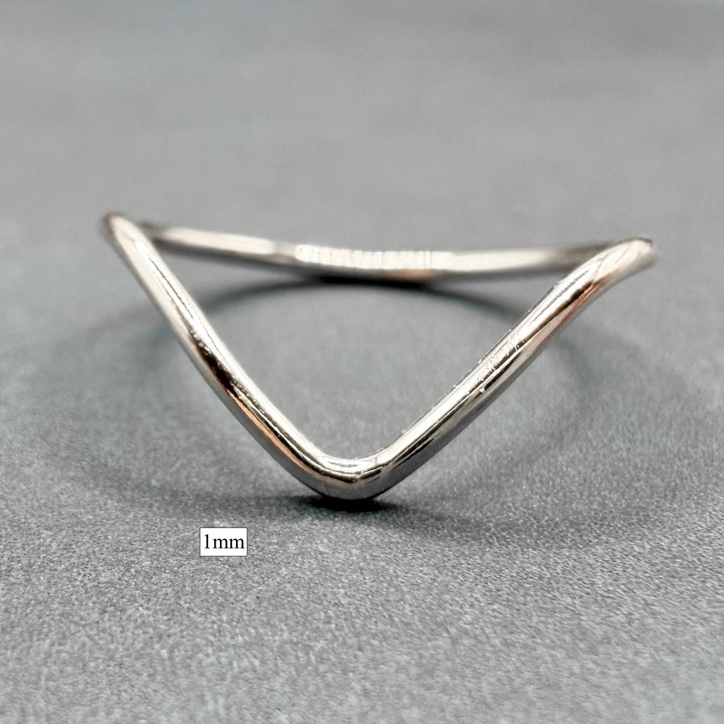 Sterling silver wishbone ring, 1mm thickness