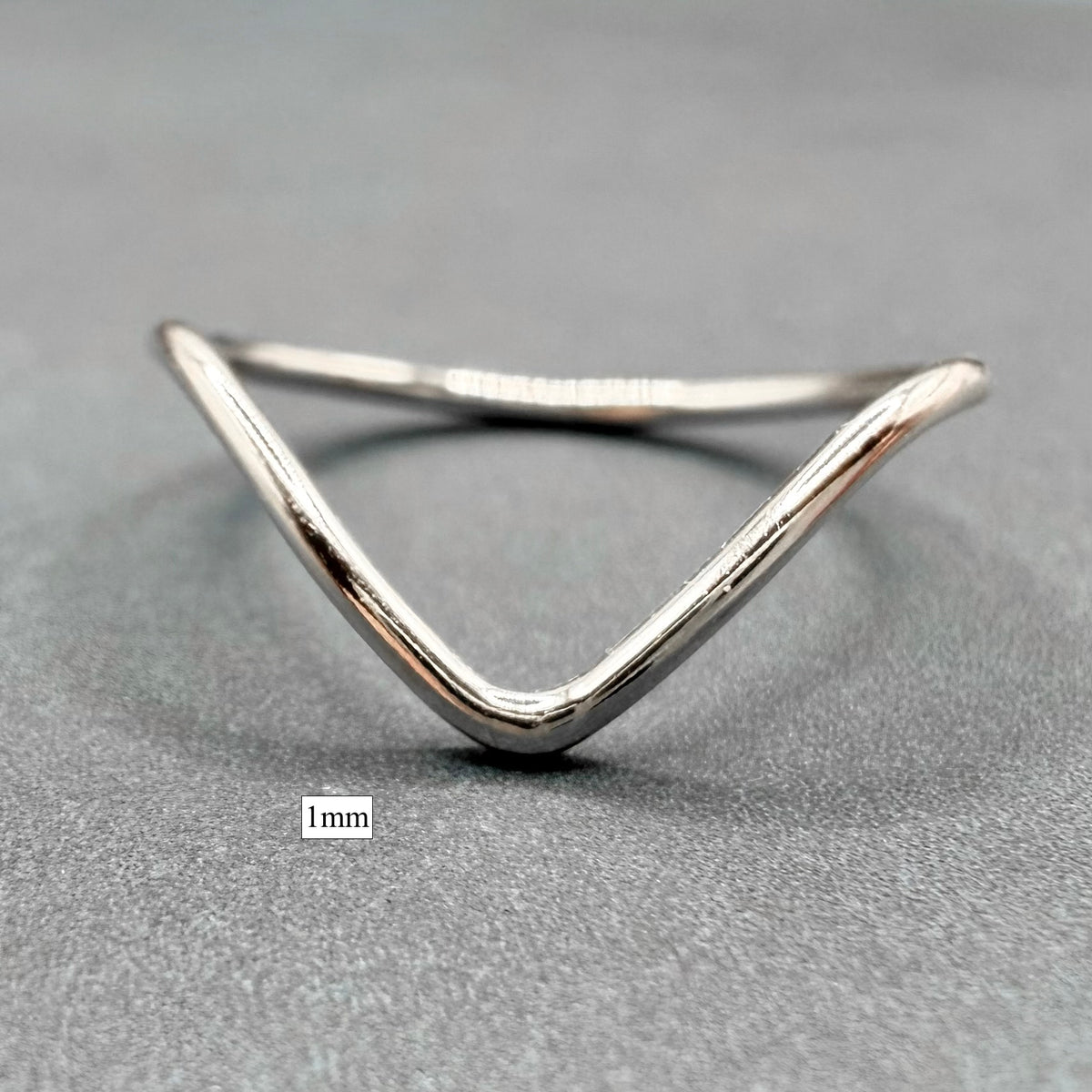 Sterling silver wishbone ring, 1mm thickness