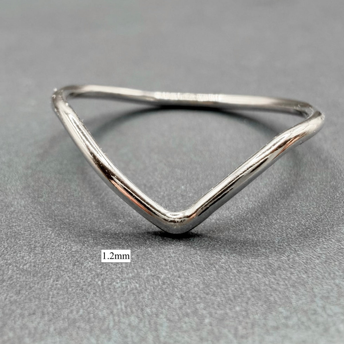 Sterling silver wishbone ring, 1.2mm thickness