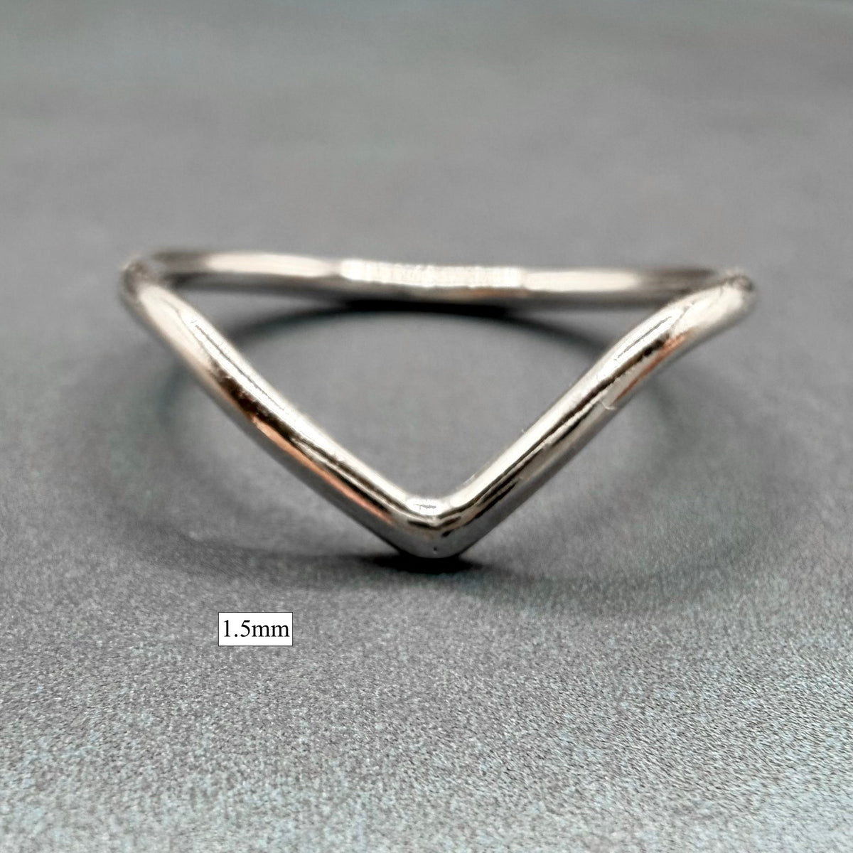 Sterling silver wishbone ring, 1.5mm thickness