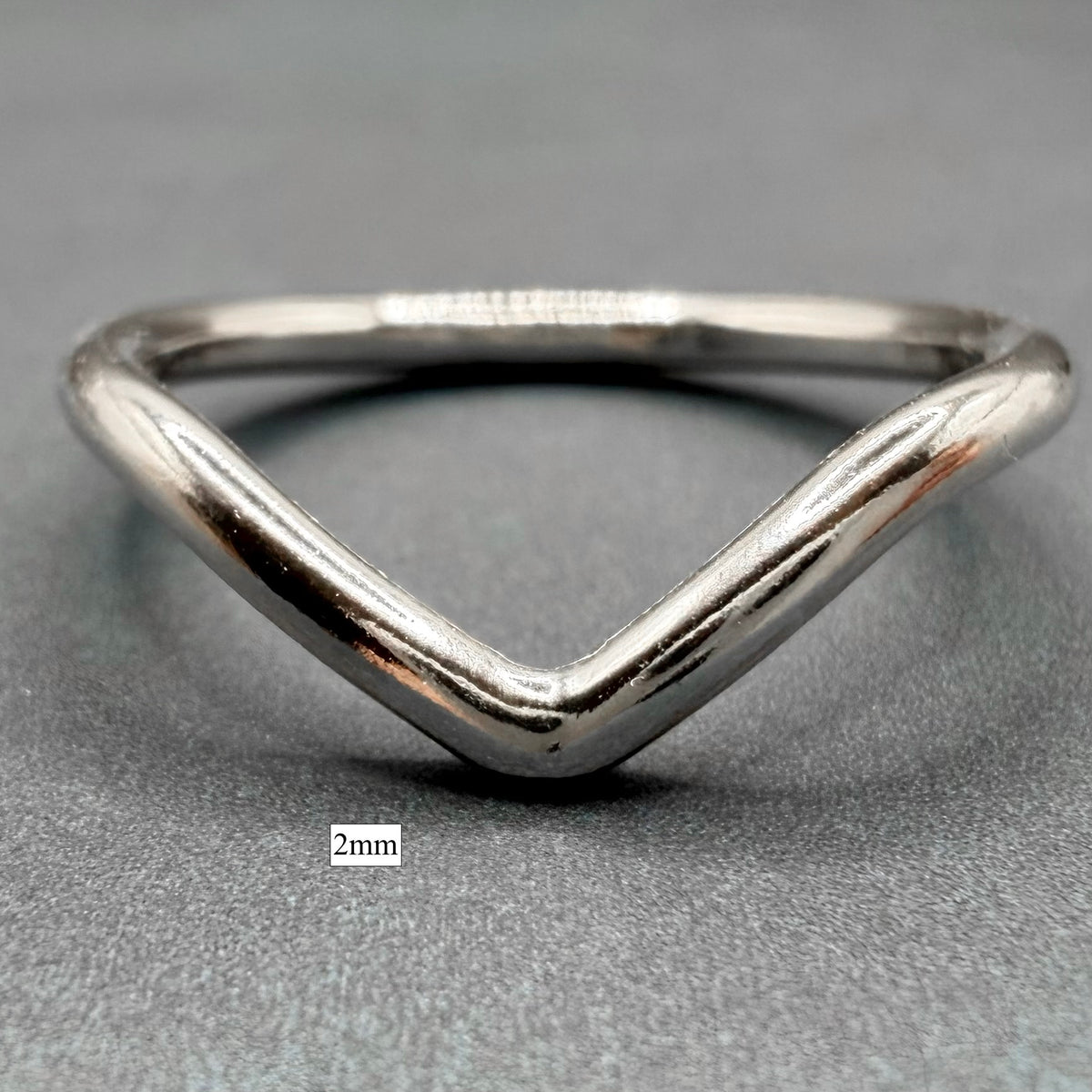 Sterling silver wishbone ring, 2mm thickness