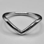 Sterling silver wishbone ring close up, hallmark detail