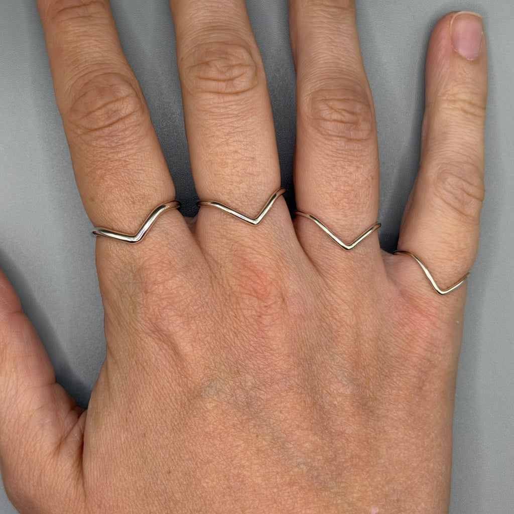 Silver Wishbone Stacking Ring | Handmade in the UK