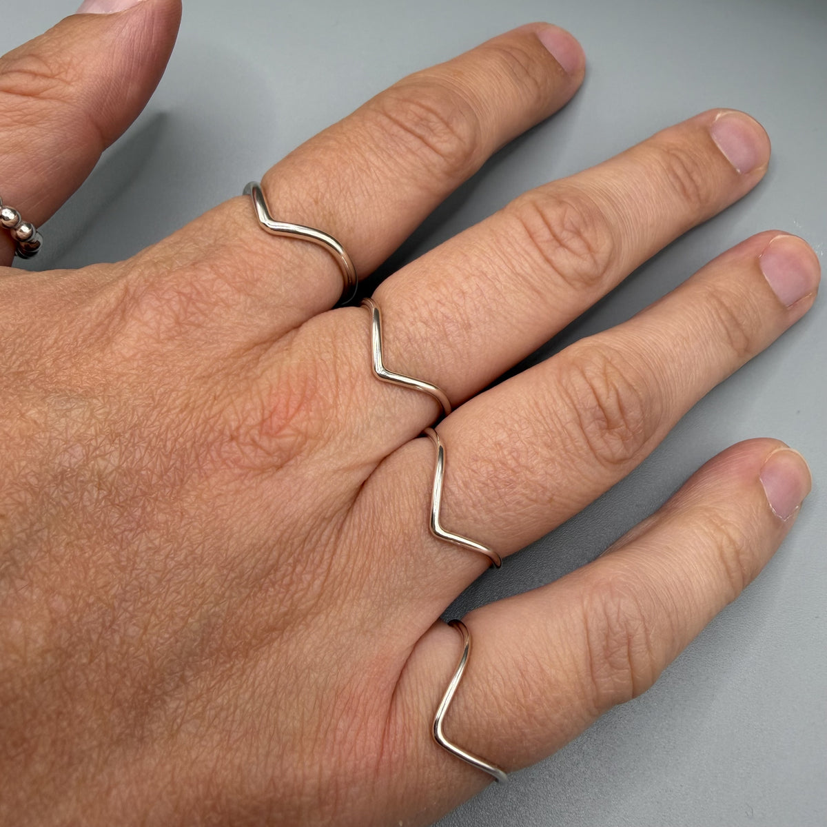 Silver Wishbone Stacking Ring | Handmade in the UK