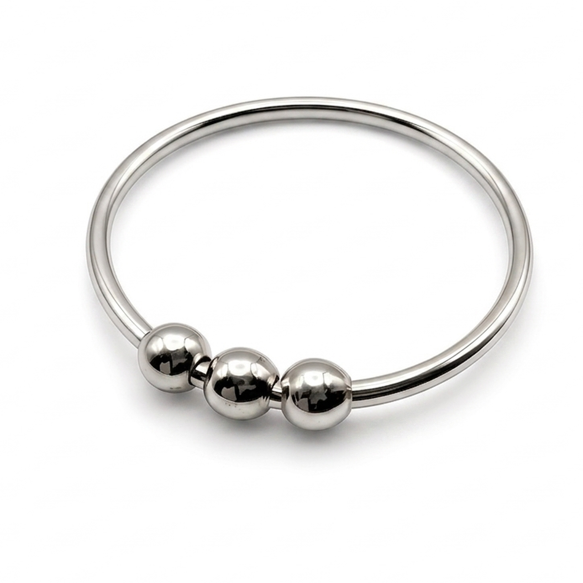 sterling silver bead fidget ring, silver beads