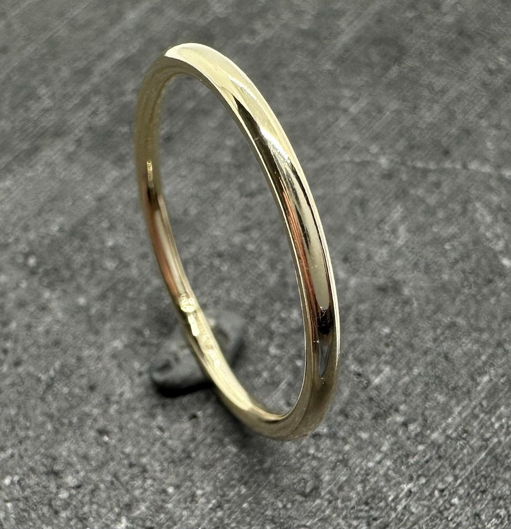 9ct Gold Stacking Ring | Solid Gold | Recycled | 1.5mm Diameter | Hallmarked | Handmade in the UK