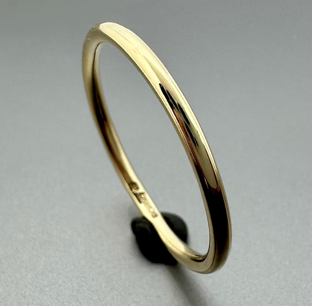 9ct Gold Stacking Ring | Solid Gold | Recycled | 1.5mm Diameter | Hallmarked | Handmade in the UK