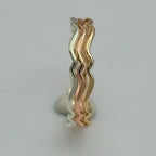 9ct gold wavy stacking ring top view