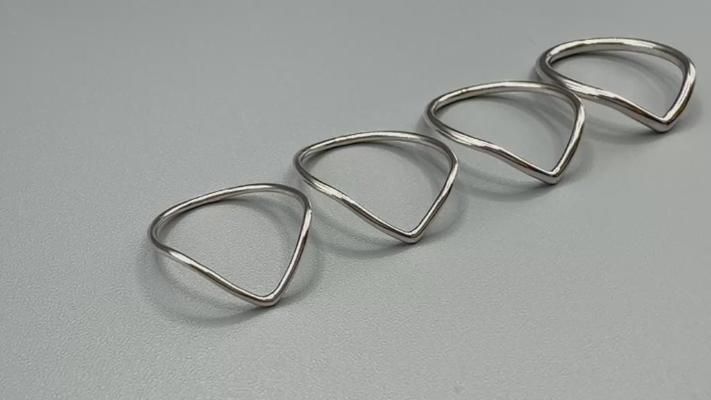 Silver Wishbone Stacking Ring | Handmade in the UK