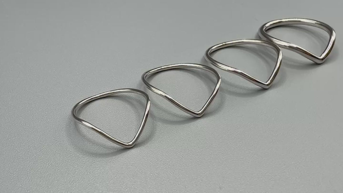 Silver Wishbone Stacking Ring | Handmade in the UK