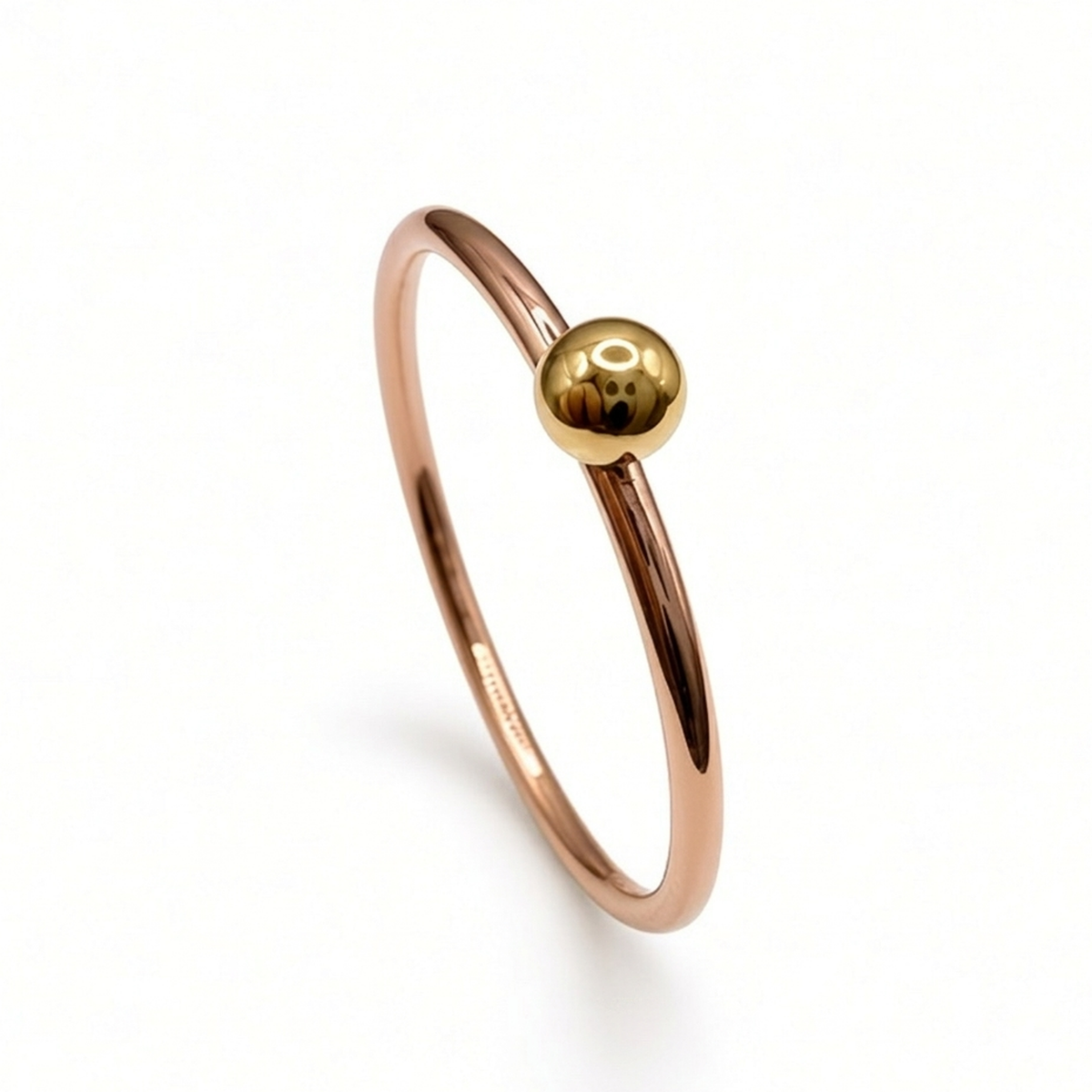 9ct rose gold beaded ring